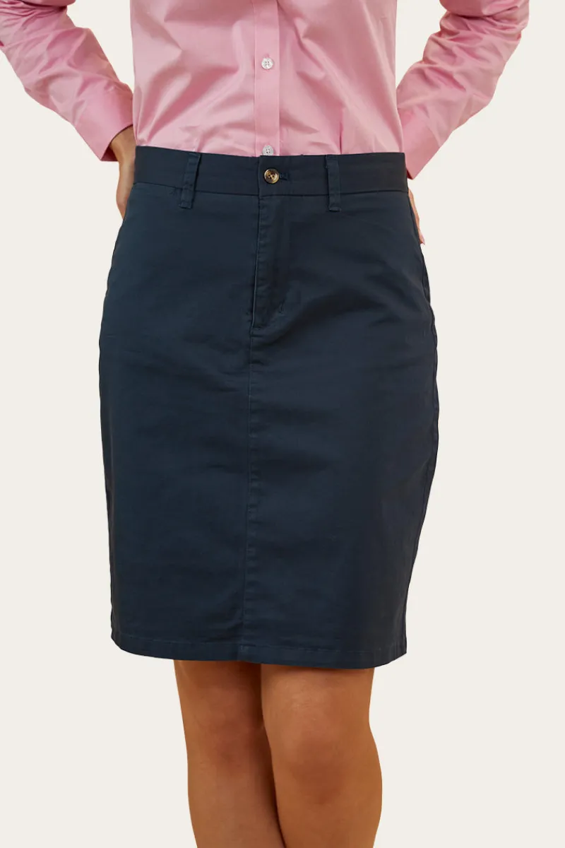 Hot Ringers Western Pippa Womens Chino Skirt - Dark Navy