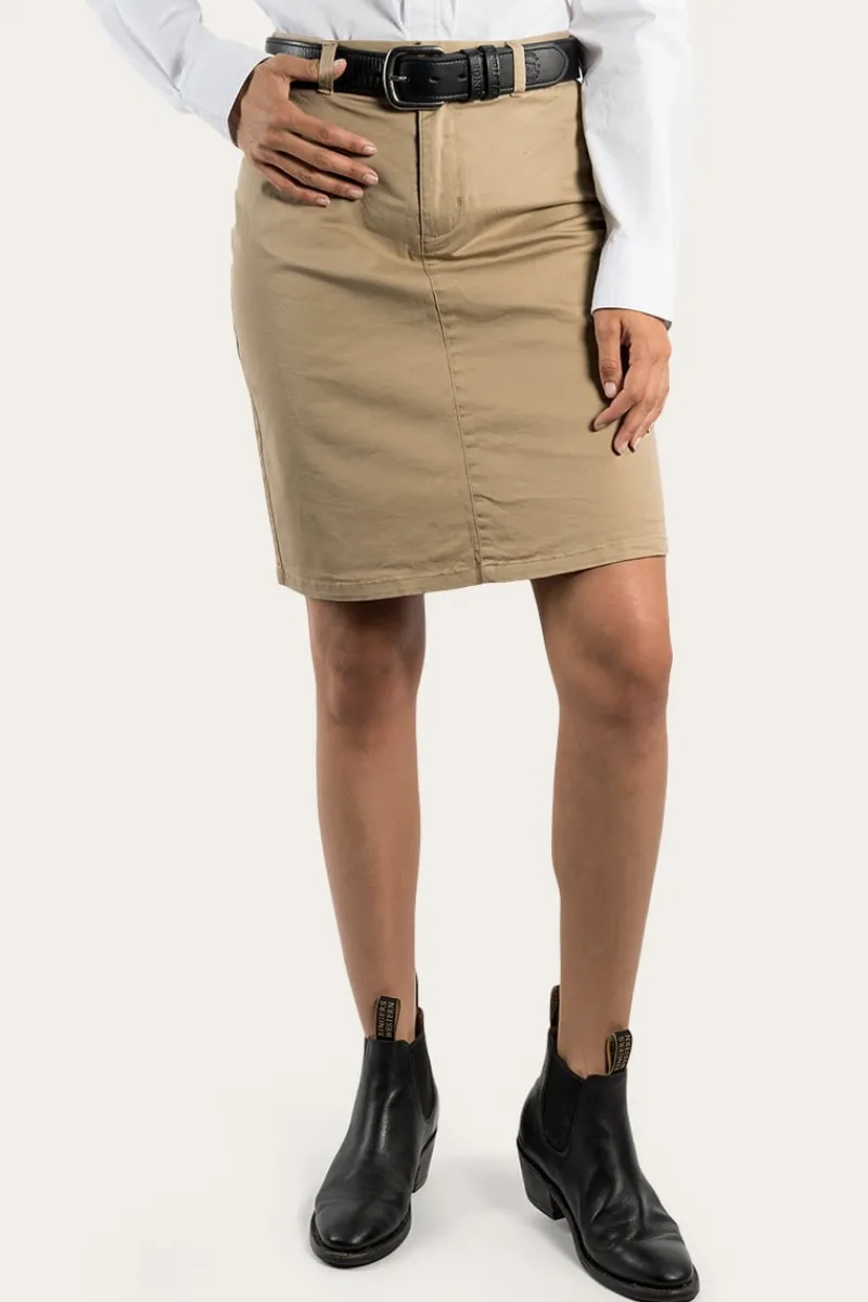 Hot Ringers Western Pippa Womens Chino Skirt - Clay