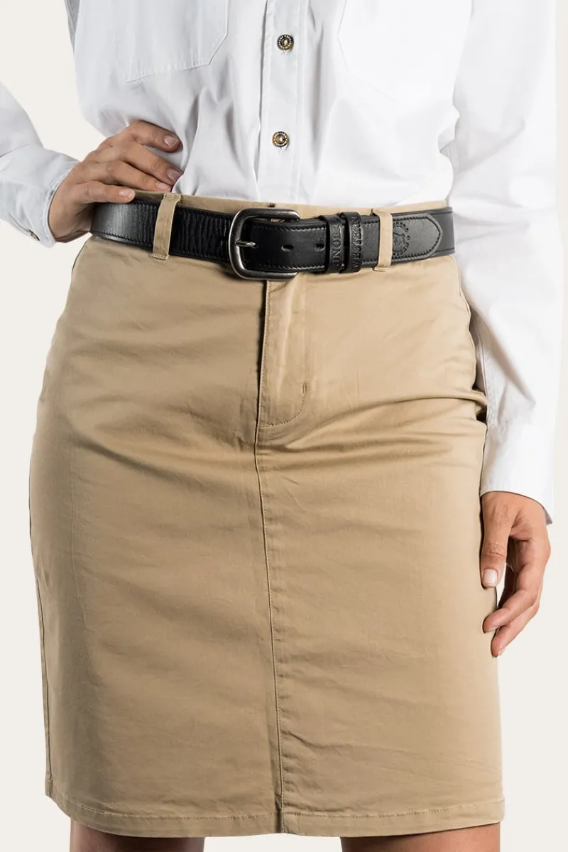 Hot Ringers Western Pippa Womens Chino Skirt - Clay