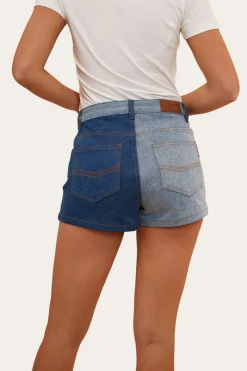 Hot Ringers Western Polly Womens Denim Short - Vintage Blue Wash