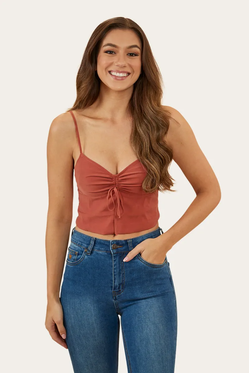 New Ringers Western Posie Womens Cami Top - Cedar