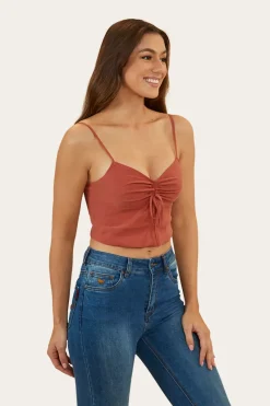 New Ringers Western Posie Womens Cami Top - Cedar