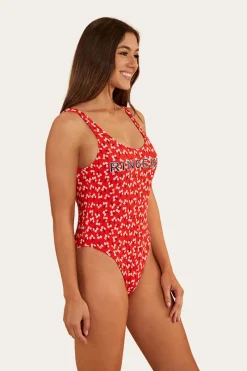 Discount Ringers Western Posie Womens One Piece - Firey Red
