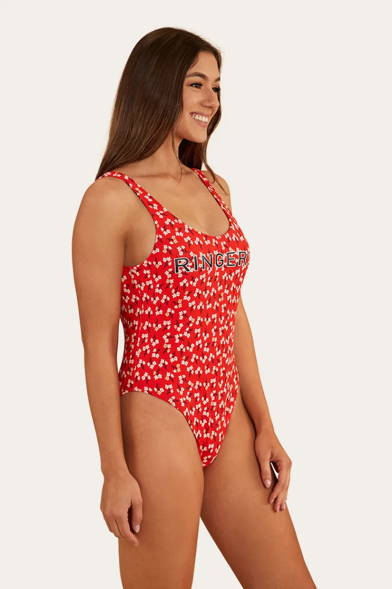 Discount Ringers Western Posie Womens One Piece - Firey Red