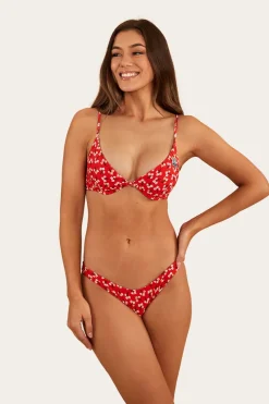 Best Ringers Western Posie Womens Underwire Bikini Top - Fiery Red