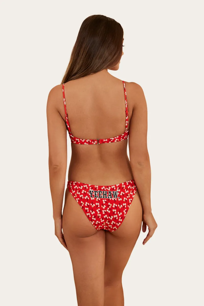 Best Ringers Western Posie Womens Underwire Bikini Top - Fiery Red