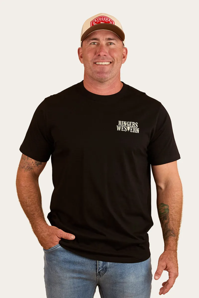 Discount Ringers Western Poster Mens Loose Fit T-Shirt - Black