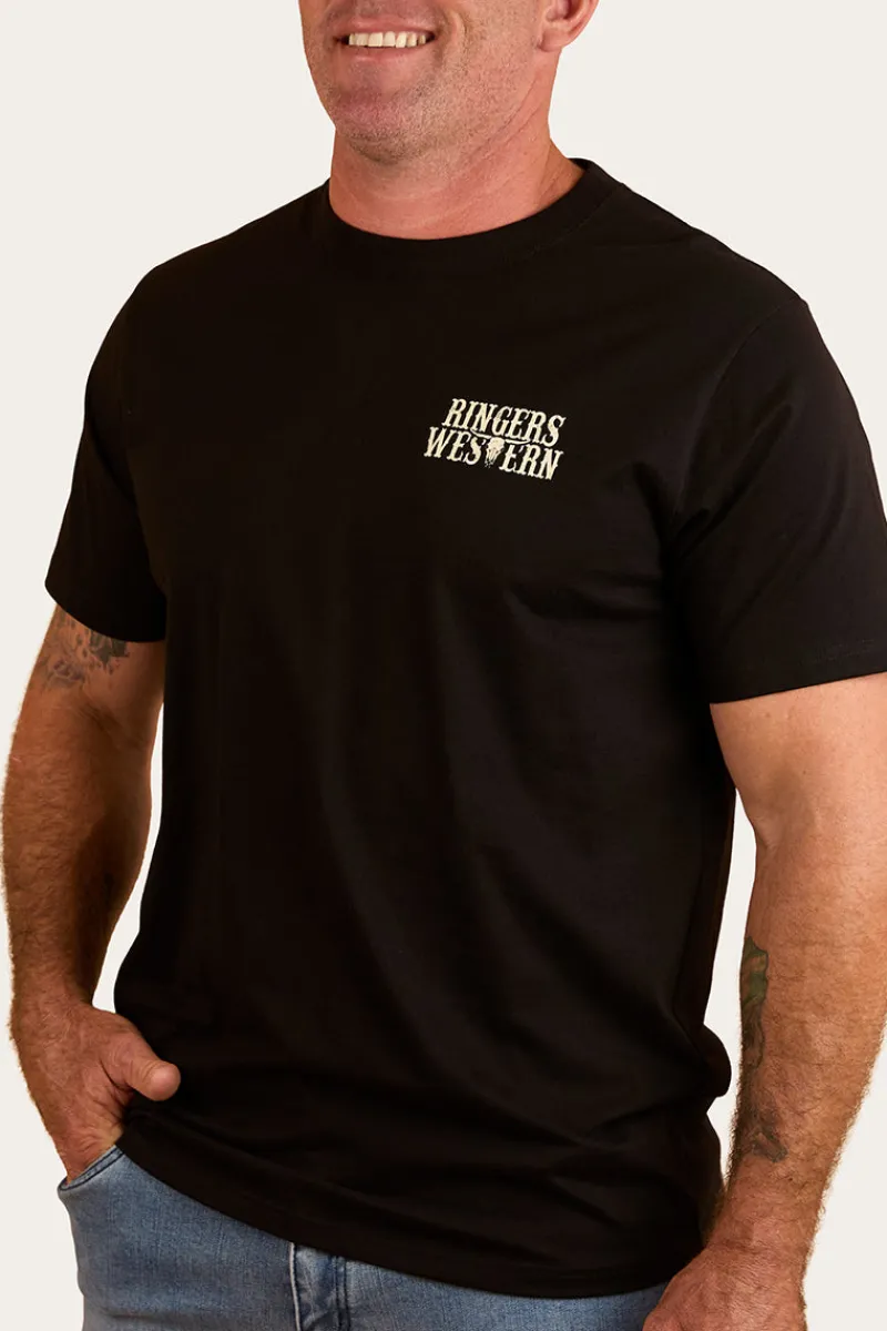 Discount Ringers Western Poster Mens Loose Fit T-Shirt - Black