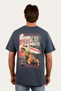 Ringers Western Poster Mens Loose Fit T-Shirt - Washed Navy