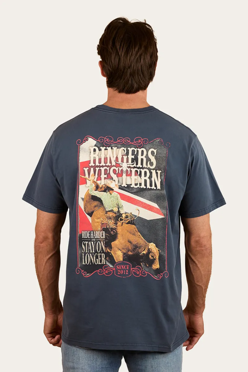 Ringers Western Poster Mens Loose Fit T-Shirt - Washed Navy