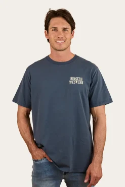Ringers Western Poster Mens Loose Fit T-Shirt - Washed Navy