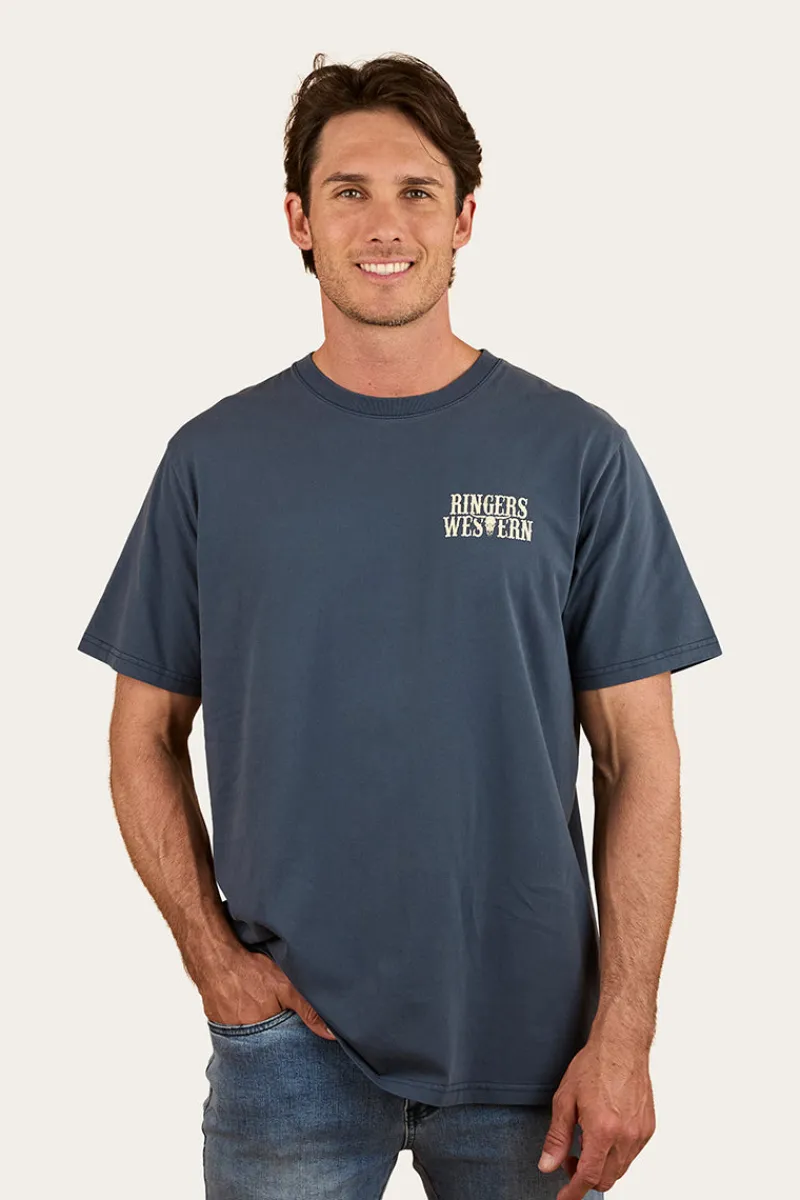 Ringers Western Poster Mens Loose Fit T-Shirt - Washed Navy