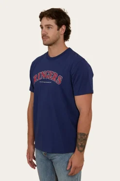 Hot Ringers Western Princeton Mens Loose Fit T-Shirt - Navy