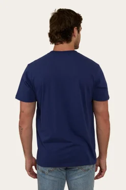 Hot Ringers Western Princeton Mens Loose Fit T-Shirt - Navy