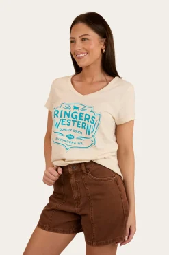 Sale Ringers Western Quality Goods Womens V Neck T Shirt - Off White