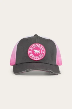 Discount Ringers Western Quinn Trucker Cap - Grey/Candy