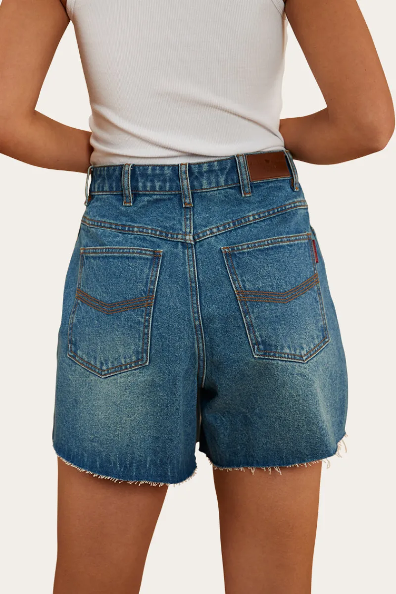 Ringers Western Remy Womens Denim Short - Mid Wash Blue
