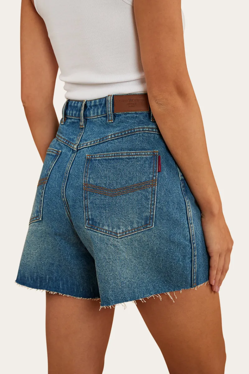 Ringers Western Remy Womens Denim Short - Mid Wash Blue