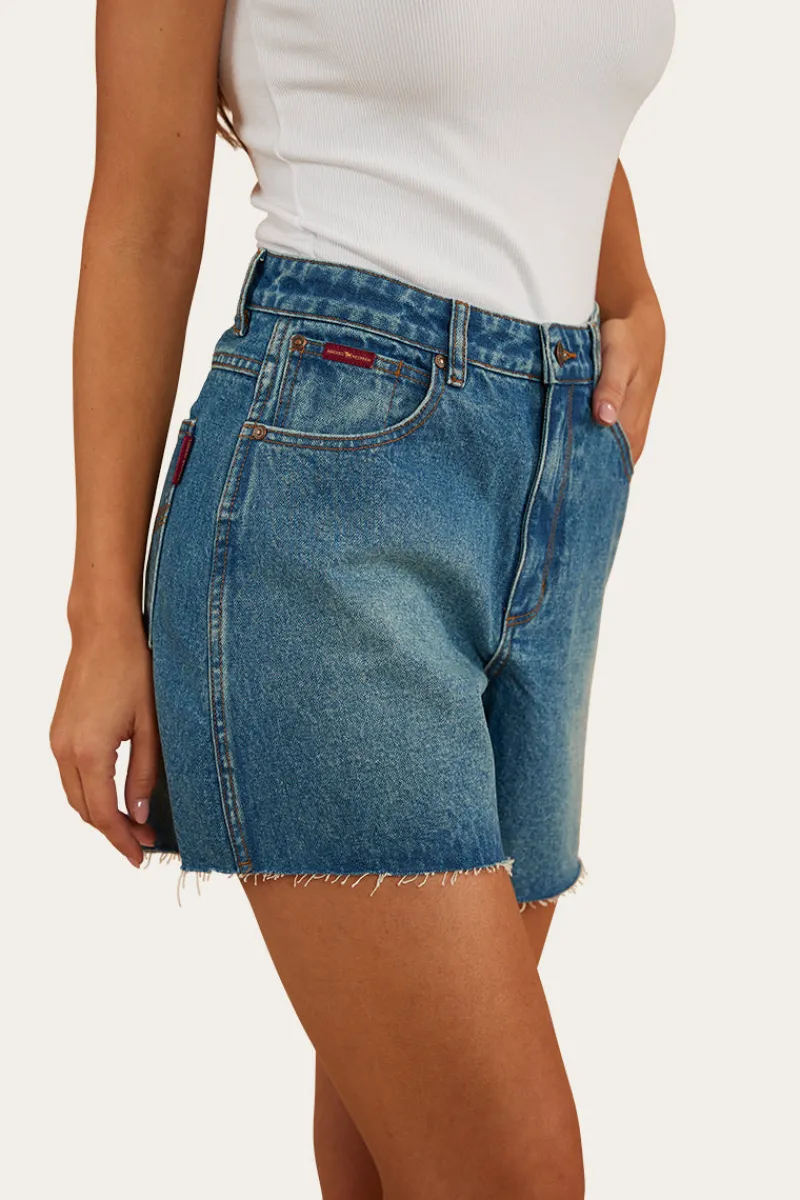 Ringers Western Remy Womens Denim Short - Mid Wash Blue