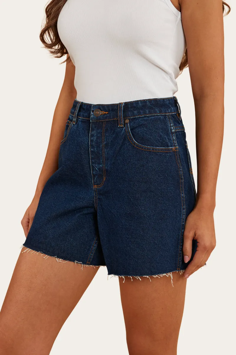 Outlet Ringers Western Remy Womens Denim Short - Dark Wash Blue