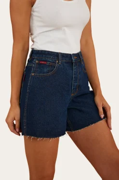 Outlet Ringers Western Remy Womens Denim Short - Dark Wash Blue
