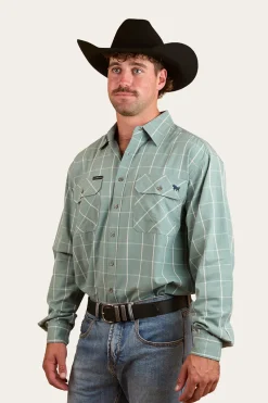 Online Ringers Western Richmond Mens Full Button Work Shirt - Sea Green