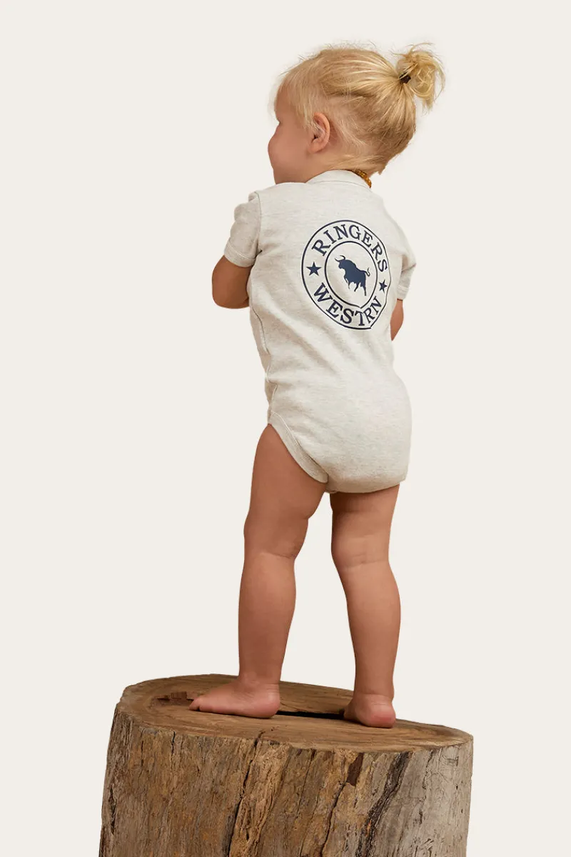 Ringers Western Ringers Babies Short Sleeve Romper - Grey Marle
