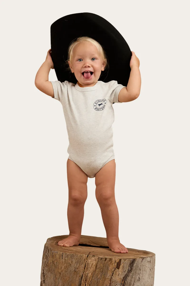 Ringers Western Ringers Babies Short Sleeve Romper - Grey Marle