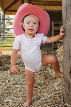 Ringers Western Ringers Babies Short Sleeve Romper - Pastel Pink