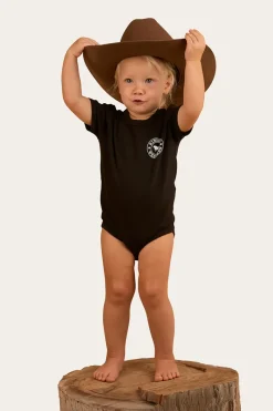 Outlet Ringers Western Ringers Babies Short Sleeve Romper - Black