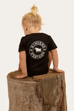 Outlet Ringers Western Ringers Babies Short Sleeve Romper - Black