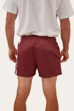 Online Ringers Western Ringers Footy Shorts - Burgundy