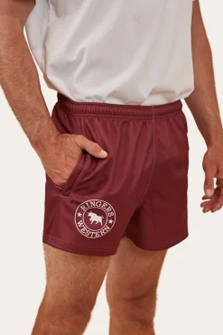 Online Ringers Western Ringers Footy Shorts - Burgundy