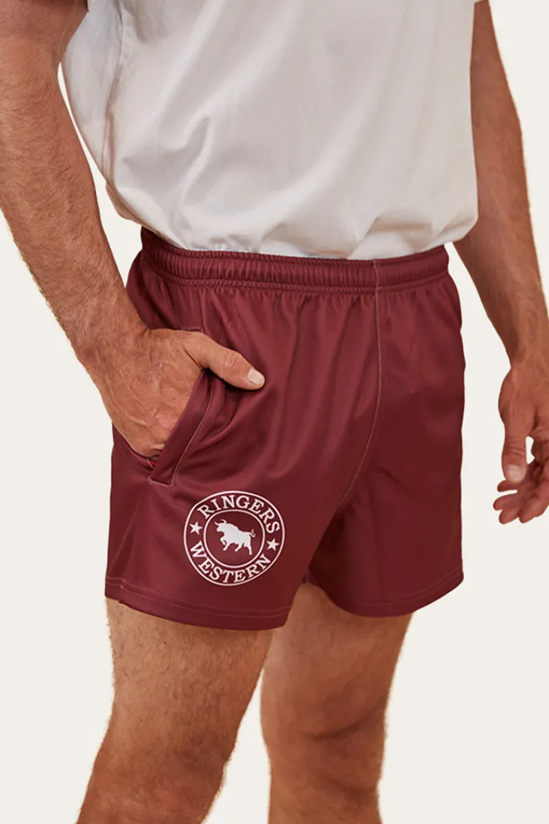 Online Ringers Western Ringers Footy Shorts - Burgundy
