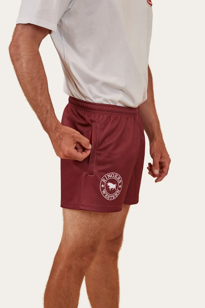 Online Ringers Western Ringers Footy Shorts - Burgundy
