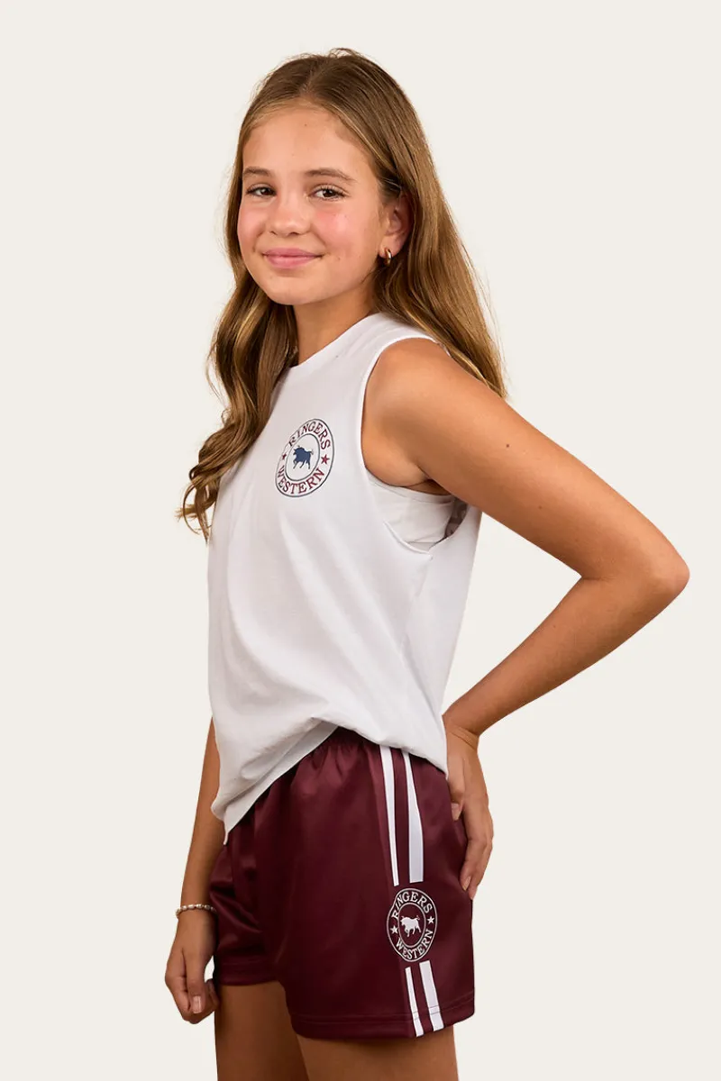 Discount Ringers Western Ringers Kids Footy Shorts - Burgundy