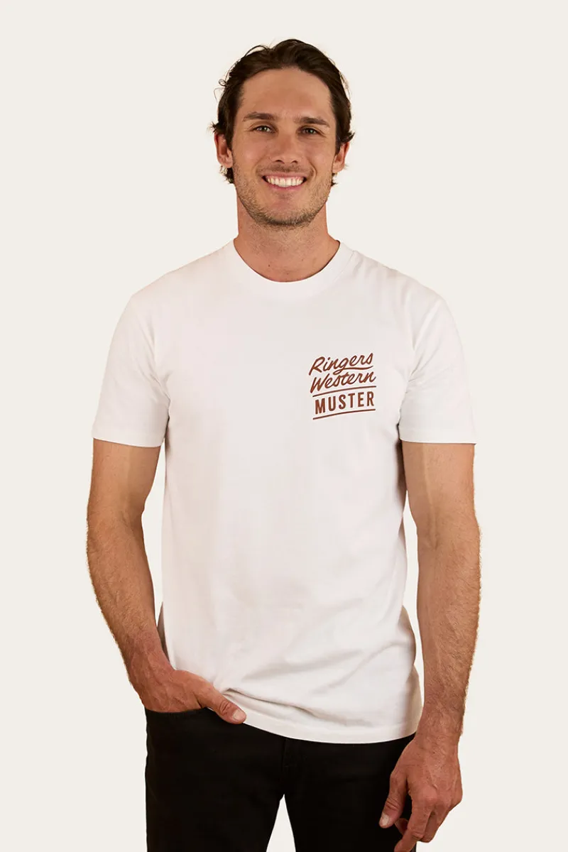 New Ringers Western Ringers Of The Sky Mens Stock Fit T-Shirt - White