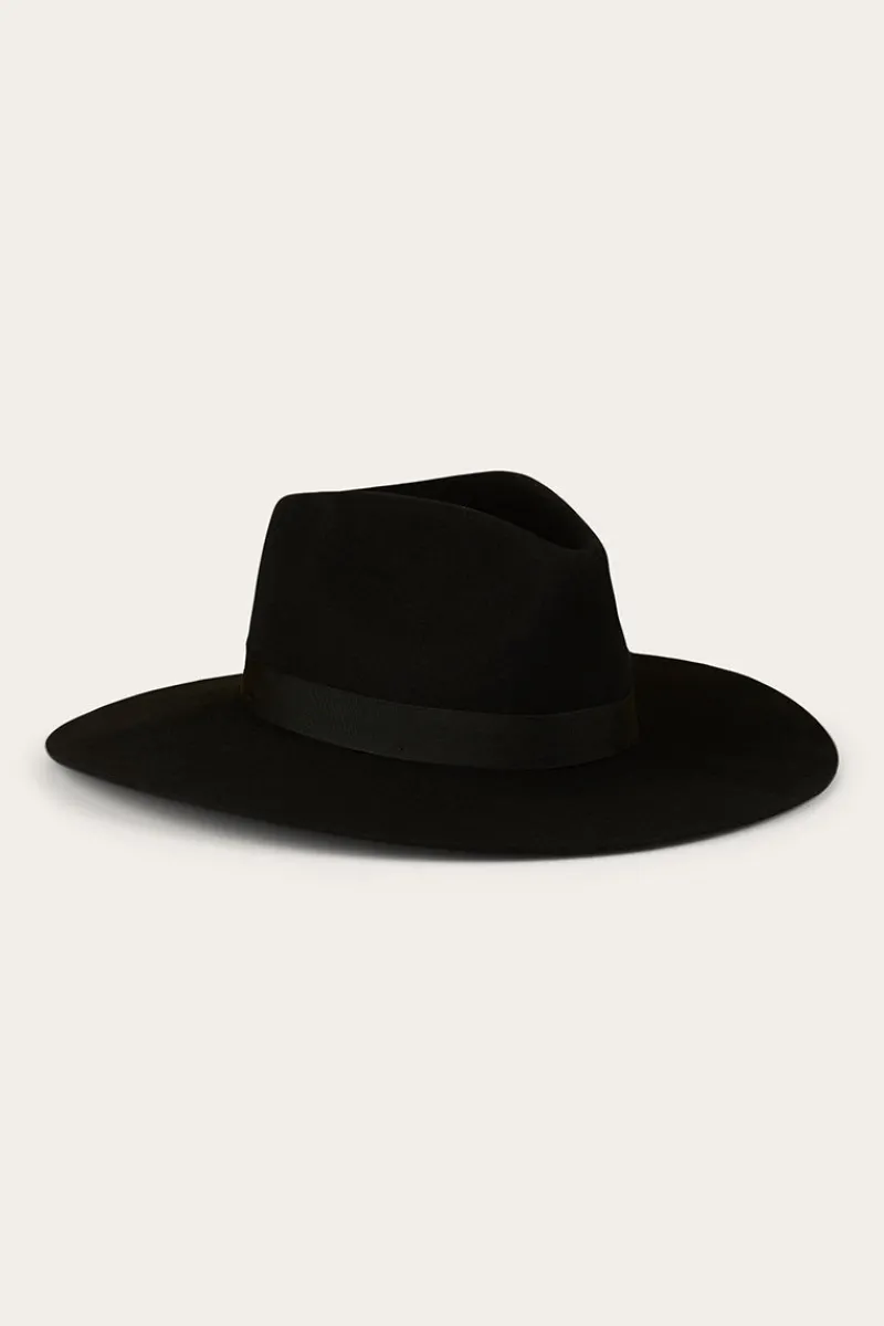 New Ringers Western Rivercrossing Felt Hat - Black