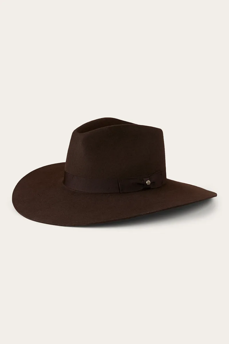 Online Ringers Western Rivercrossing Felt Hat - Chocolate