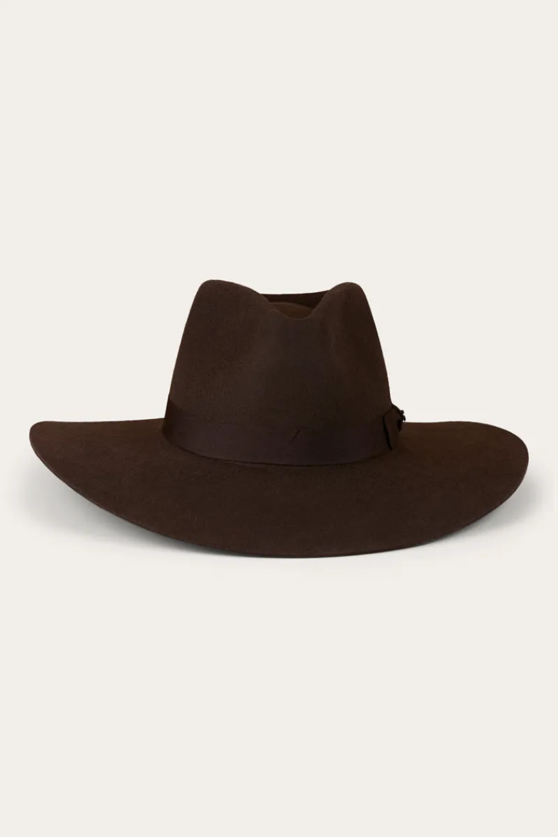 Online Ringers Western Rivercrossing Felt Hat - Chocolate
