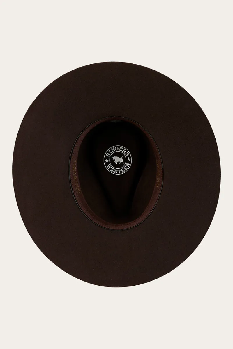 Online Ringers Western Rivercrossing Felt Hat - Chocolate