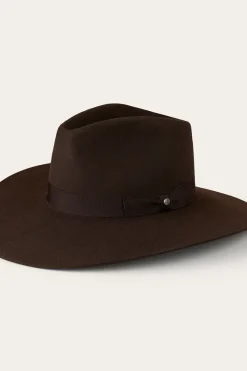 Online Ringers Western Rivercrossing Felt Hat - Chocolate