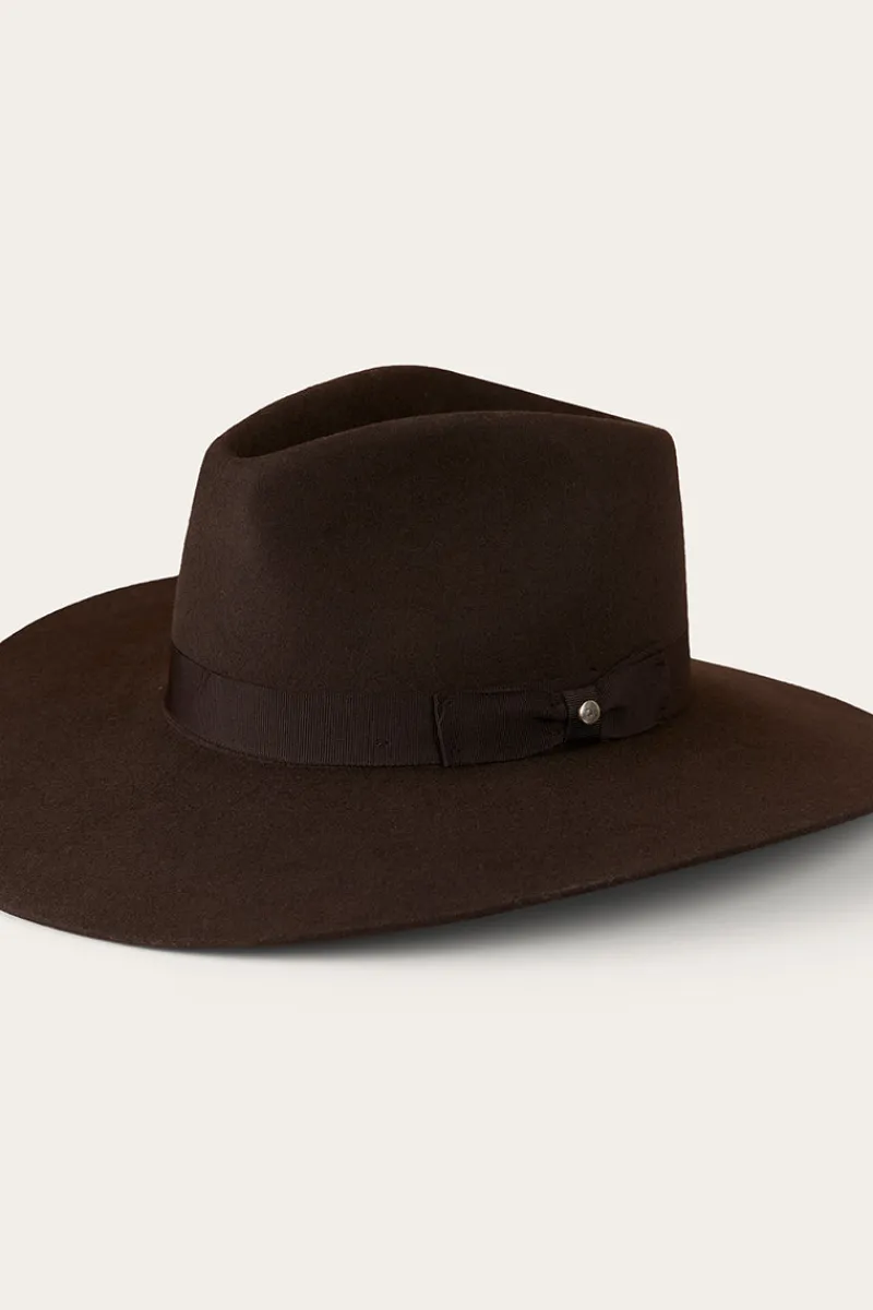 Online Ringers Western Rivercrossing Felt Hat - Chocolate