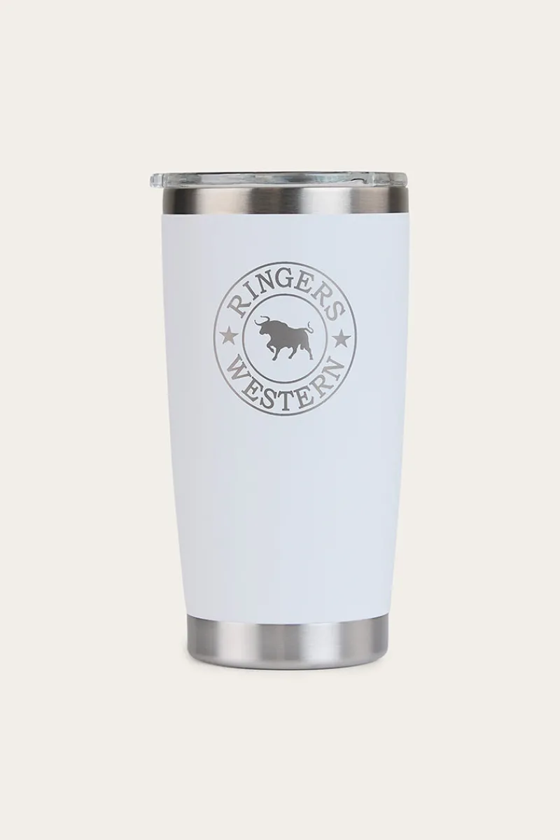 Hot Ringers Western Riverstone Tumbler - White