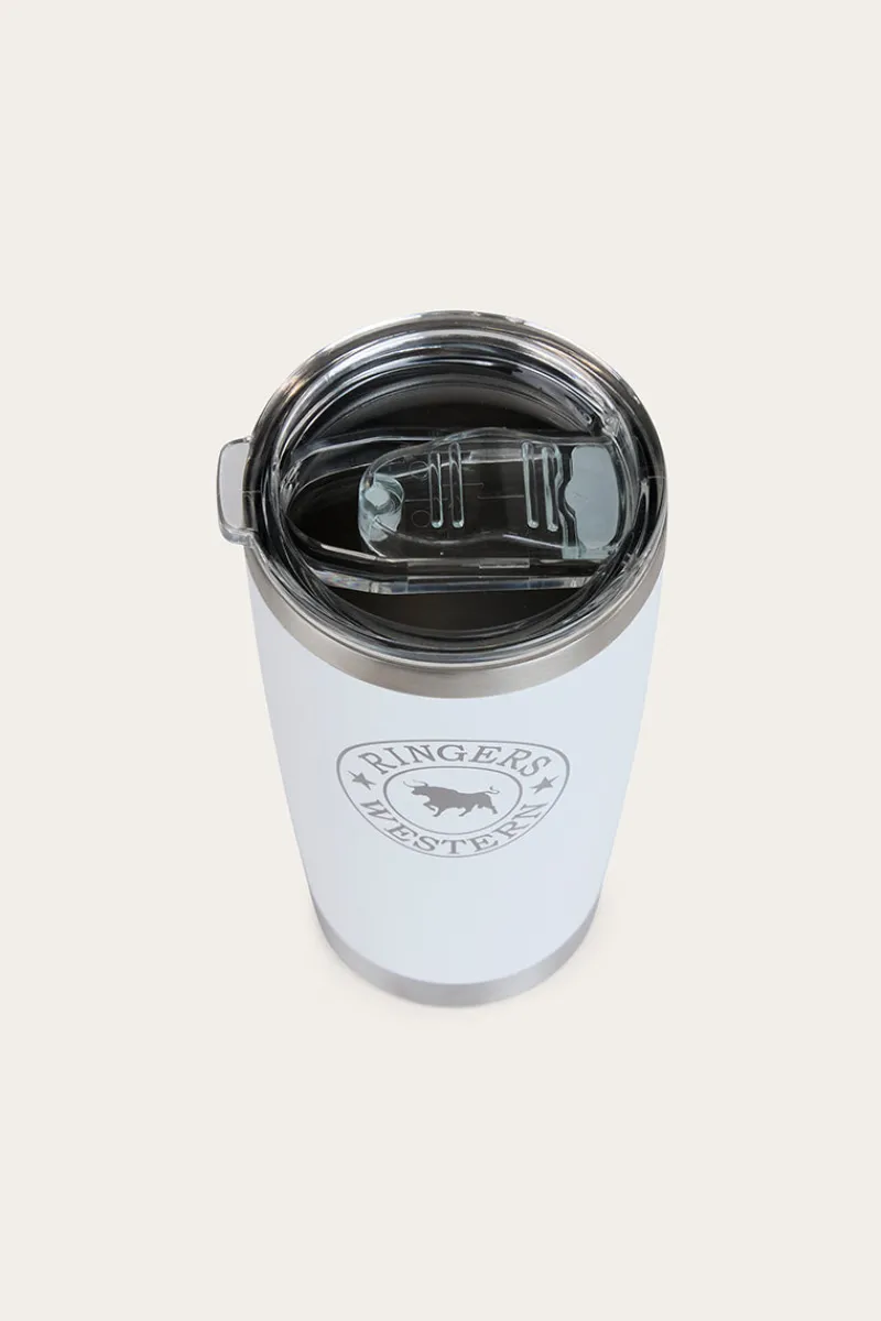 Hot Ringers Western Riverstone Tumbler - White