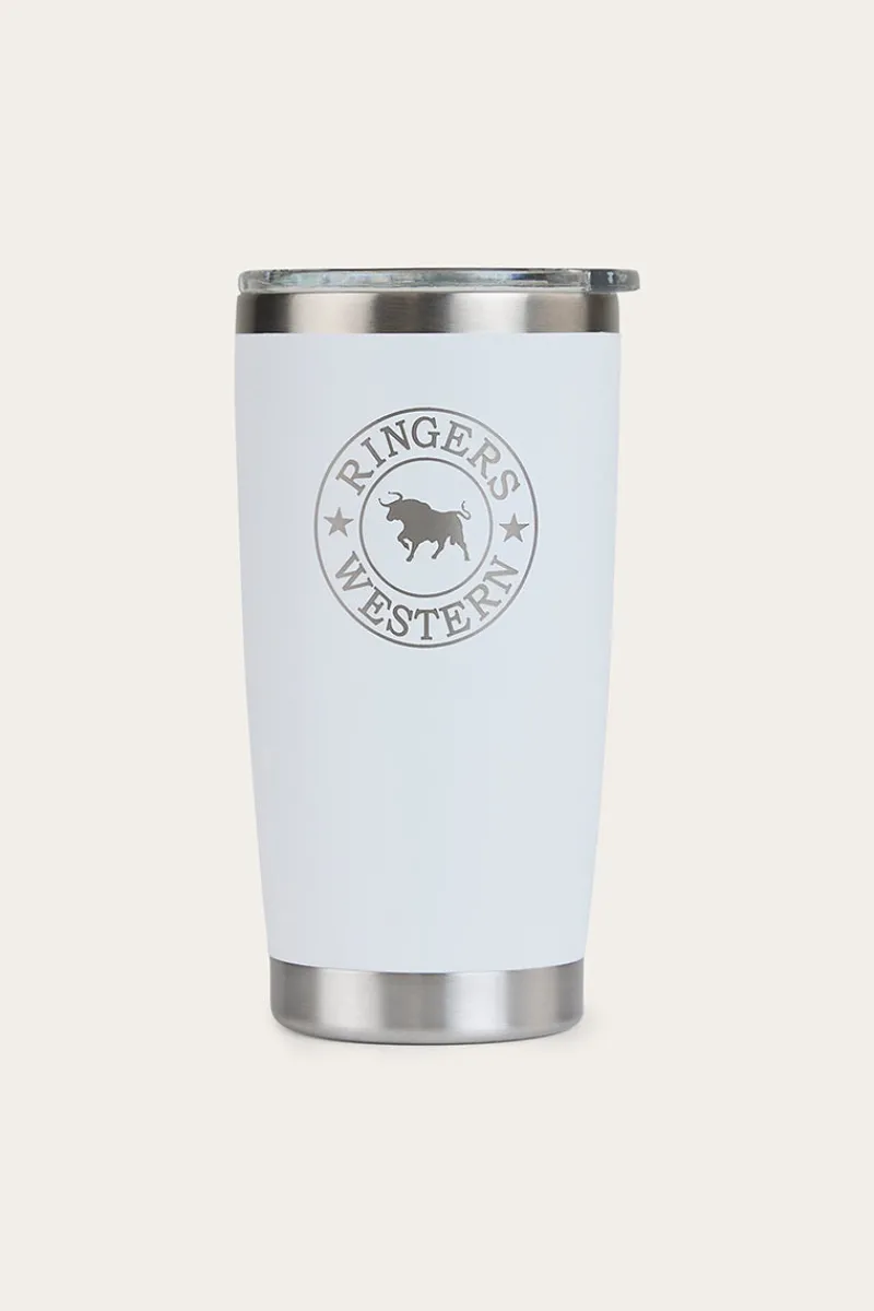 Hot Ringers Western Riverstone Tumbler - White