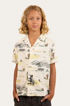 Hot Ringers Western Rodeo Boys Party Shirt - Off White