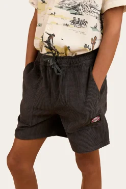 Clearance Ringers Western Ronan Boys Corduroy Walk Short - Charcoal