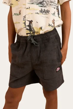 Clearance Ringers Western Ronan Boys Corduroy Walk Short - Charcoal