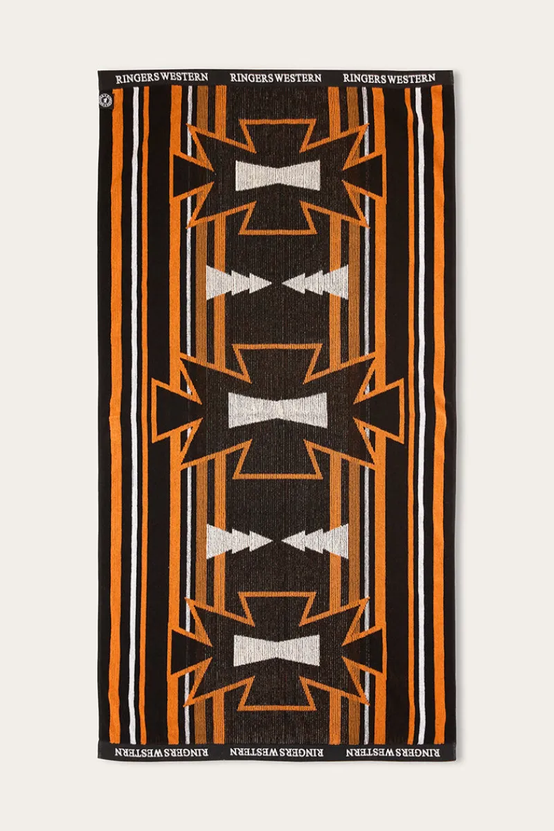 Discount Ringers Western RW Aztec Jacquard Towel - Black